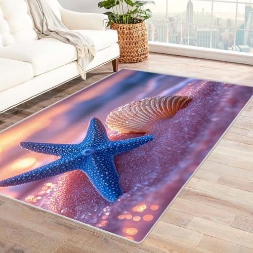 【美品】水面模様のラグ　絨毯　夏　海　波　ビーチ 04t-7gx-ylpfgm_7.jpg